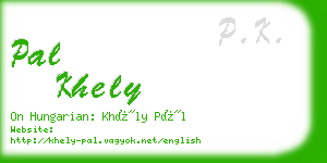 pal khely business card